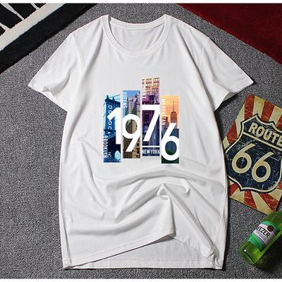 T-shirts en coton Été T-shirt à manches courtes Homme Col rond Étudiant Ample Coton T-shirt tendance
