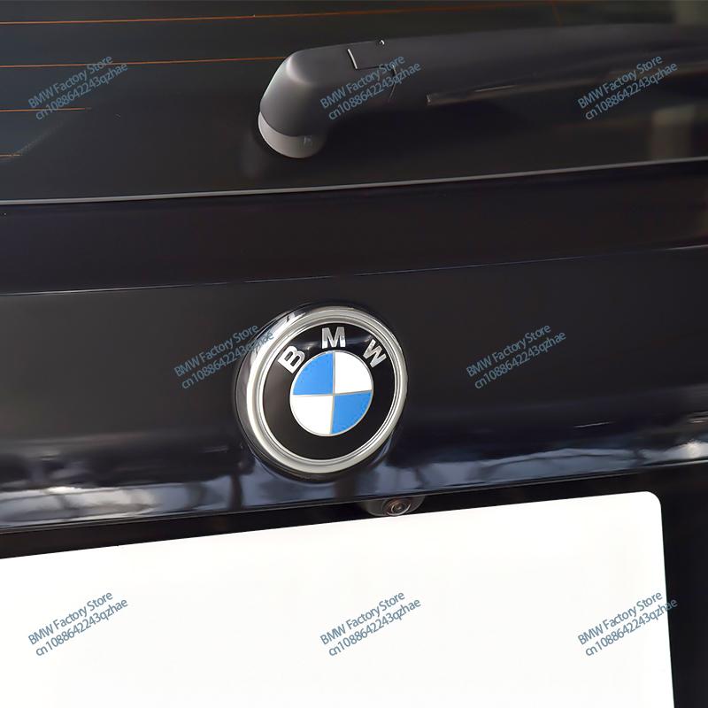 For BMW 1 W E82 For BMW Blue and White Logo X6 E71 F16 X3 F25 X5 E70 F15 X4 F26 1Pcs 3D ABS Chrome Black Rear Trunk Emblem Badge With Base