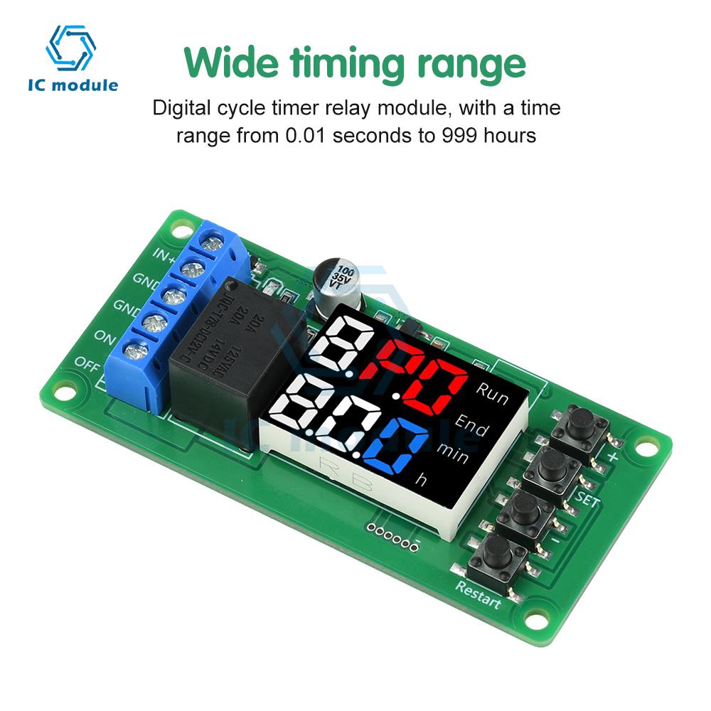 T2101 12V Programmable Timer Controller Dual-Mode Single-Channel Delay Relay Module Direct Output for Electronics