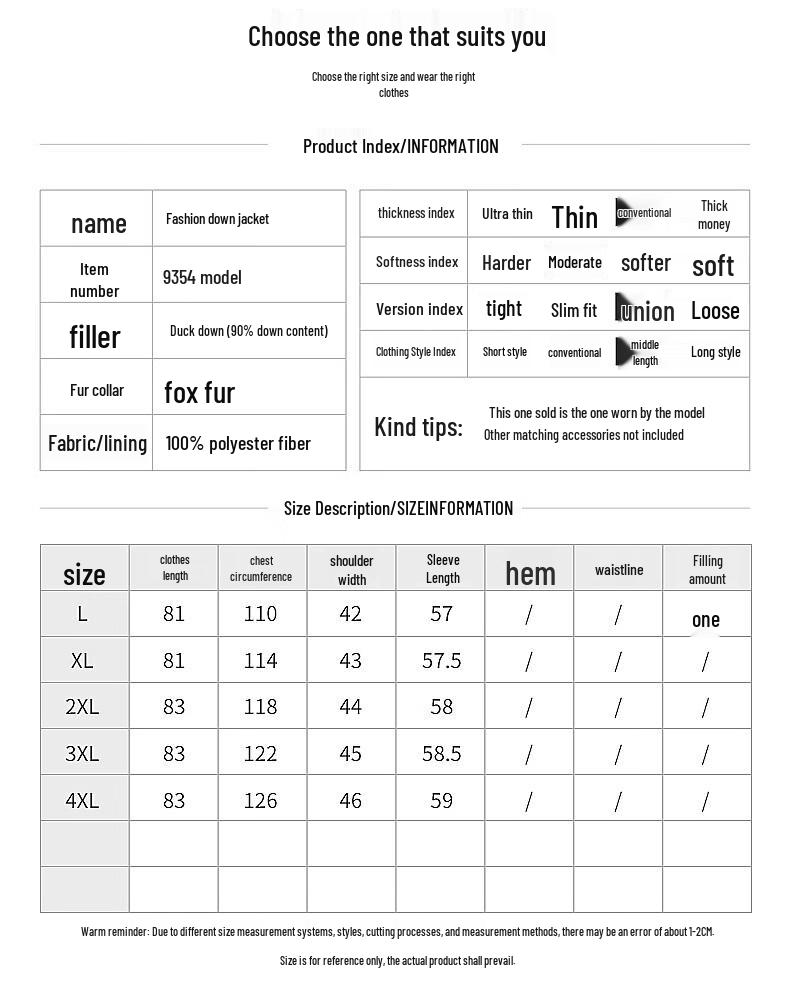 Hodo Women's Mid-Length Thickened Duck Down Winter Coat