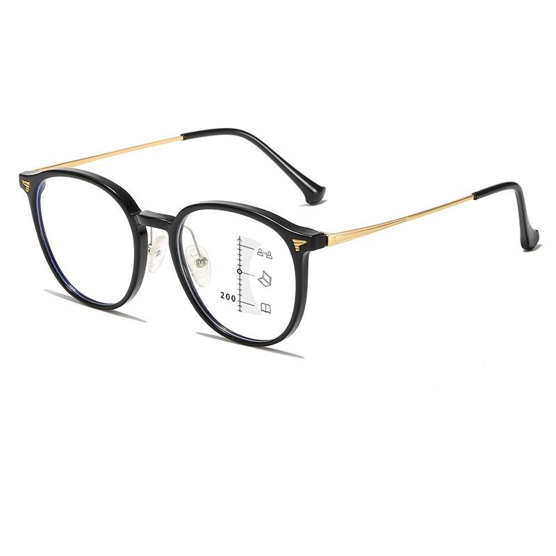 Fashion 2024 Fashion Round Frame Reading Glasses Men Women Blue Light Blocking Progressive Multifocal Glasses Retro Far Sight Eyeglasses