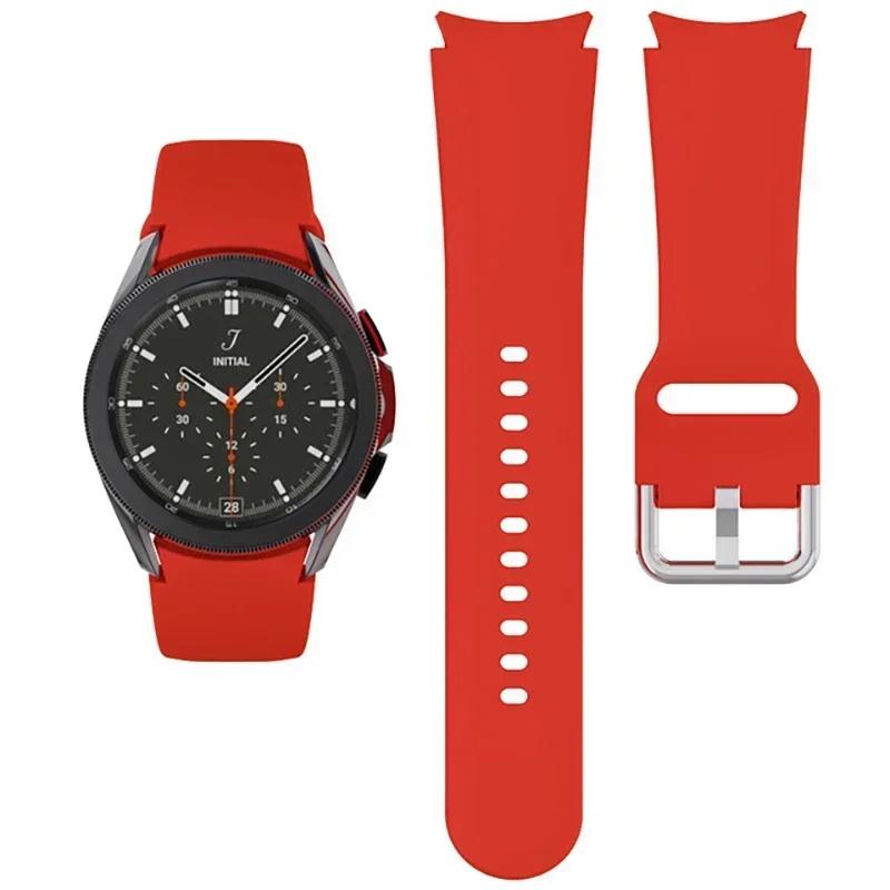 

Silicone Strap for Samsung Galaxy Watch 7 44mm 40mm Original bracelet Galaxy Watch 4 5 6 Classic 47mm 43mm/Watch 5 Pro 45mm Band Galaxy 4-4 Classic красный
