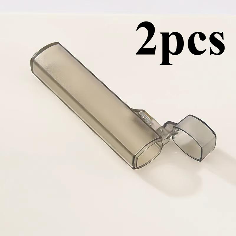 Portable Clear Plastic Toothpick & Swab Holder |Leak-Proof Metal Cylindrical Travel Organizer | Compact Desktop Storage for Home