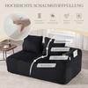 Cozy Corduroy Two-Seater Sofa – No Assembly, Soft Back Cushions, Side Storage Pocket for Remote Control and Phone, Cup Holder – Neat and Aesthetic.