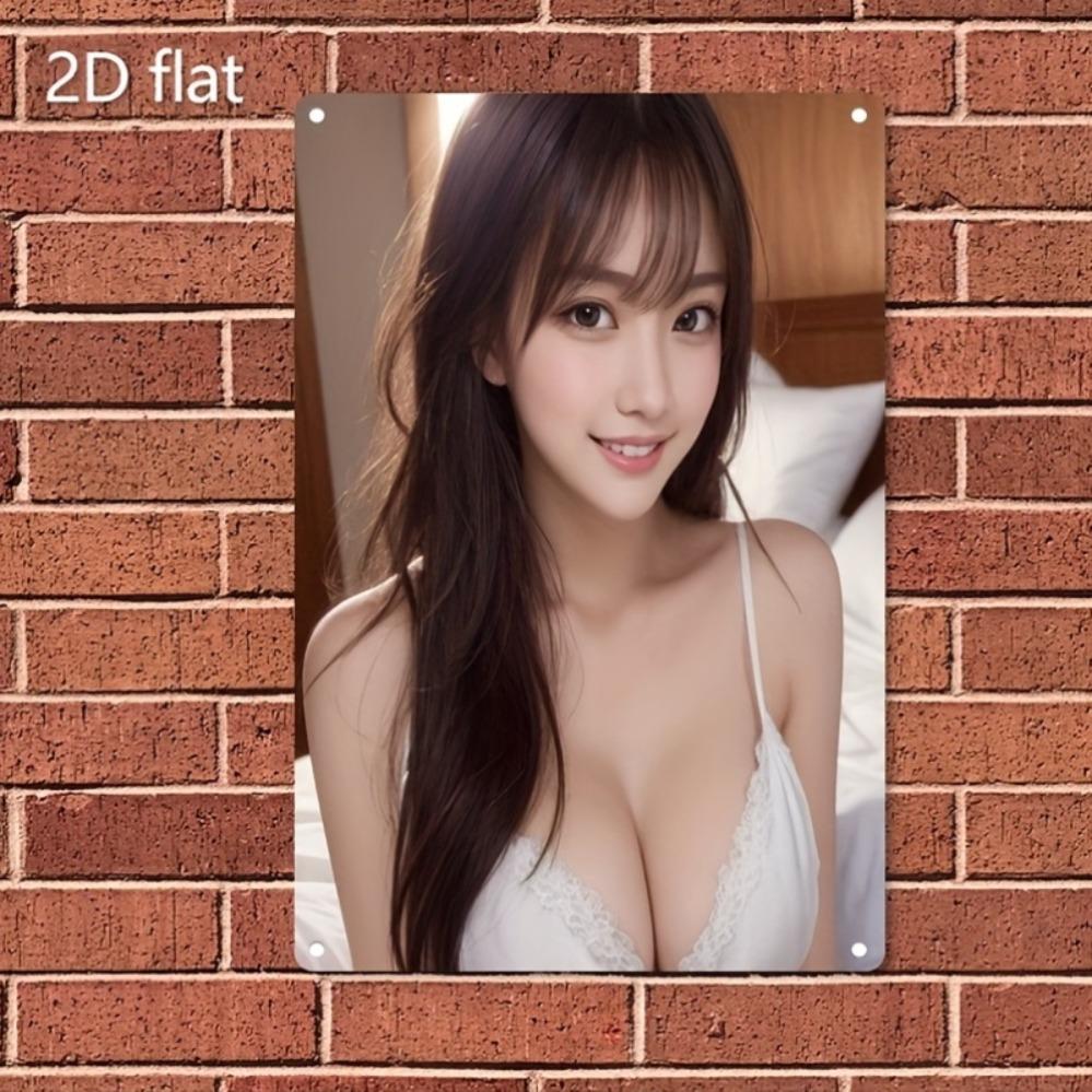 

Elegant Women Portrait Metal Poster Durable Aluminum Wall Decor for Home Bar Cafe Office Easy to Hang Christmas Birthday 20x30cm