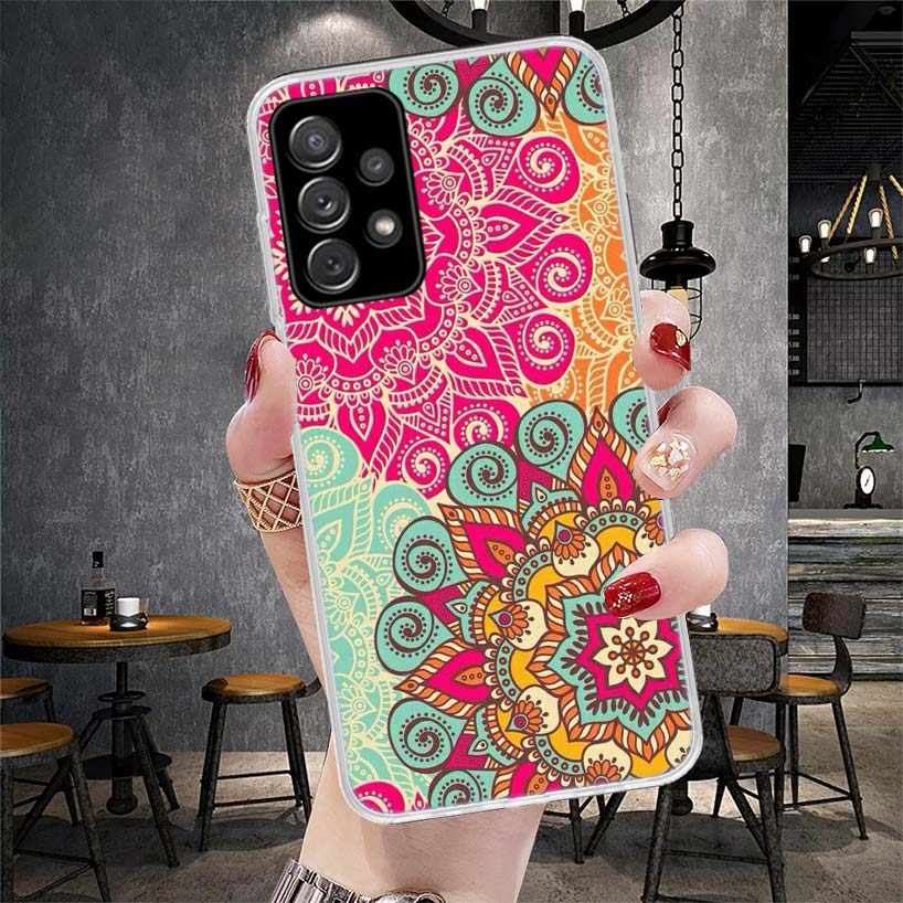 Totem Mandala Colorful Flower Soft Phone Case For Samsung Galaxy S22 S23 S24 S25 Edge S26 Ultra S20 FE S21 Plus + Fundas Coque G