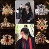 Handmade Wuxia Style Unisex Hair Crown Tiara and Hairpin