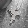 Hip Hop Bling Iced Out Submachine Gun Pendant Necklace for Men Hip Hop Rock Street Party Cool Jewelry