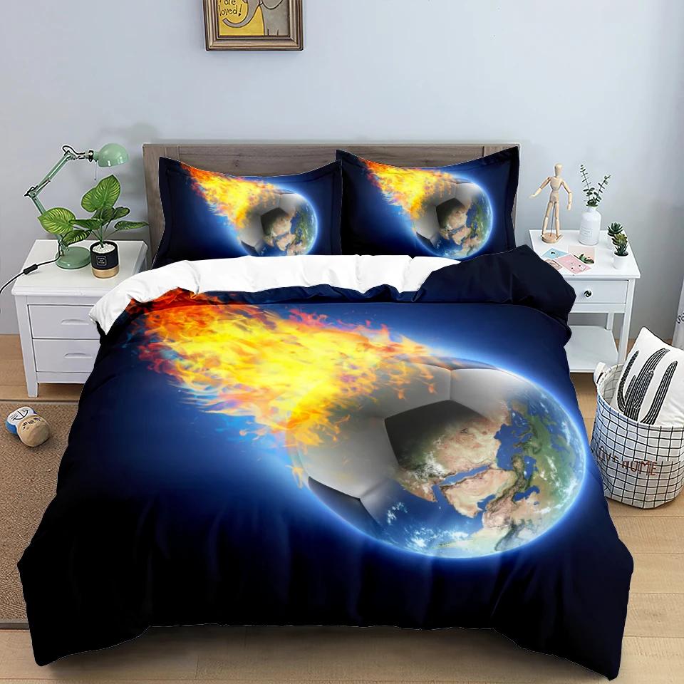 Football Bedding Set 3D Soccer Child Duvet Cover Single Double Sports Boy Home Textile Comforter Nordic Covers For Bed King Full