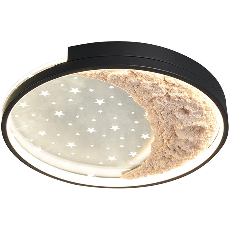 Modern minimalist moon circular ceiling light Nordic creative bedroom study LED ceiling light home decoration lighting fixtures