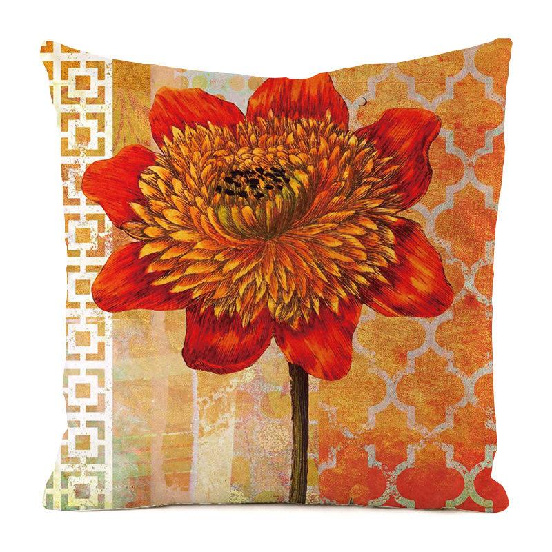 Heimdeko Bunte Blumen- und Schmetterlingsdruck Kissenbezüge Muster Kissenbezug Geeignet für Sofa Schlafzimmer Auto Kissenbezug