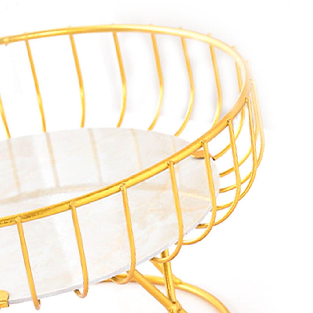 Countertop Fruit Bowl Multi Purpose Large Capacity Metal Wire Basket for Fruits Breads Vegetables Snacks Large Gold