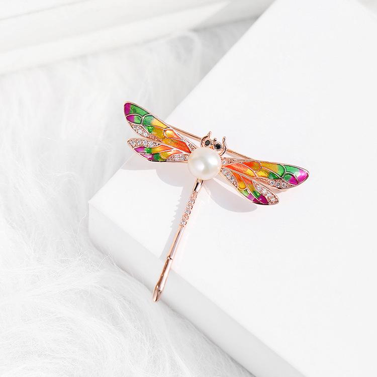 Bo Xin Yun Dragonfly Rhinestone Brooch, Korean Style Fashion Accessory for Women