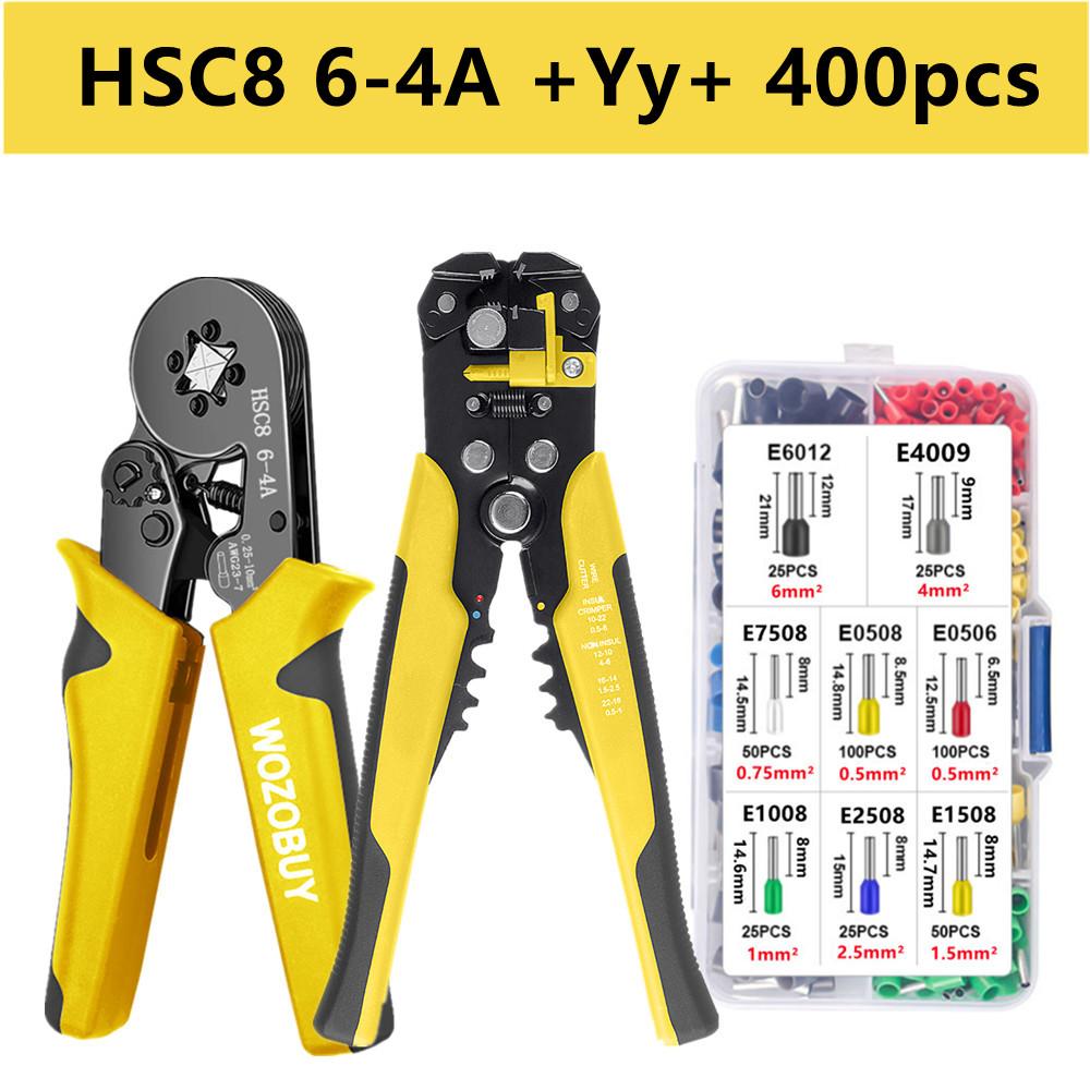 Ferrule Crimper Tool, WOZOBUY Ratchet Crimping Tool Kit-Wire Stripper / Crimper Plier ,or Plier Set with Connectors