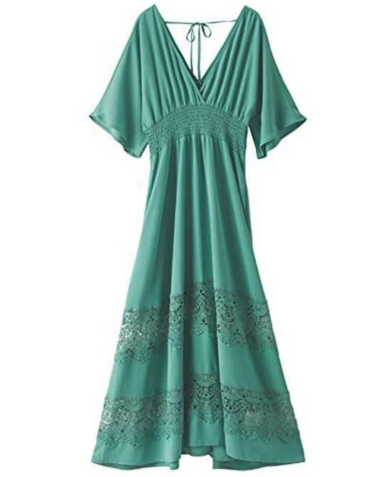 Elegant French Fashion V-Neck Lace Dress: Sexy, Waist-Cinching, Slim-Fit, Ruffled Long Skirt