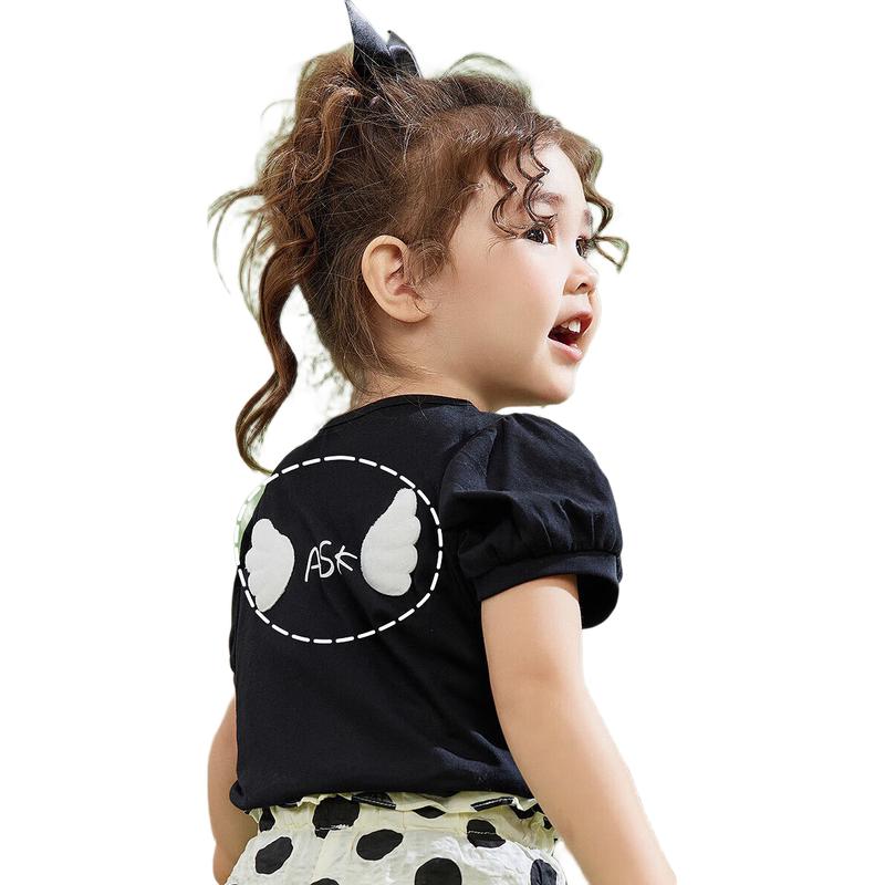 ASK JUNIOR Хлопковая футболка с коротким рукавом и крыльями для девочки XL