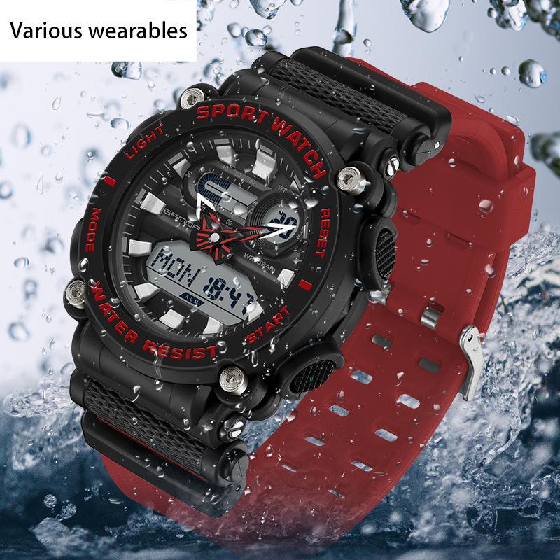 New Electronic Watch Multifunctional Outdoor Sports Green Light Waterproof Men's Watch Simple Creative Watch