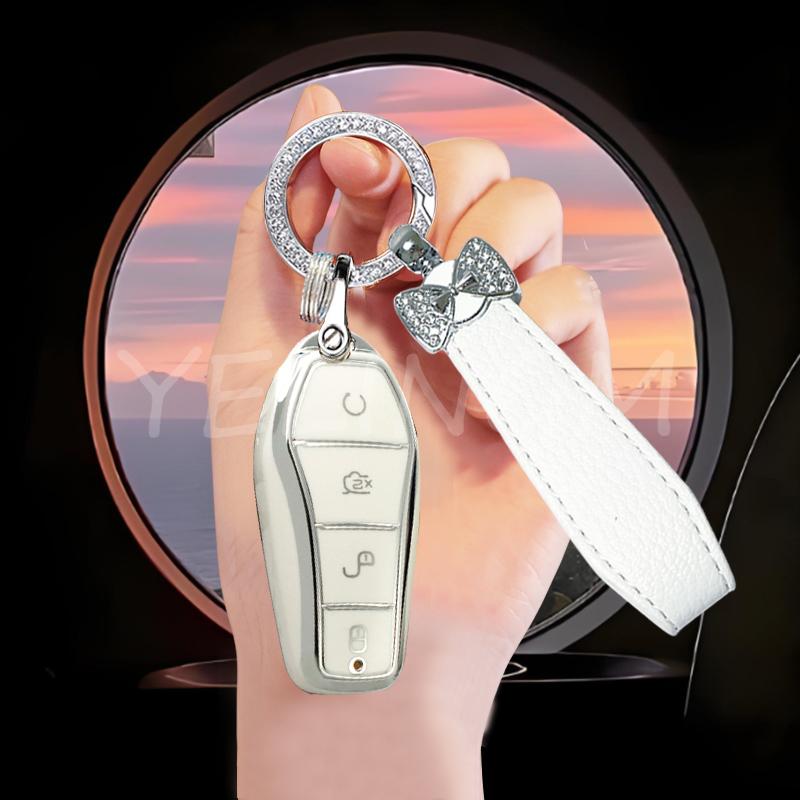 Soft Tpu Car Remote Key Case Fob For Byd Qin Plusdmi Atto 3 Han Ev Dolphin Protection Cover Shell Auto Interior Accessories