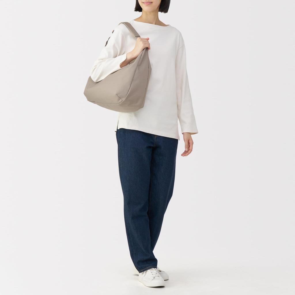 MUJI Dark EFD40A6S Water-Repellent 2-Way One-Shoulder Bag, Unisex, Beige,