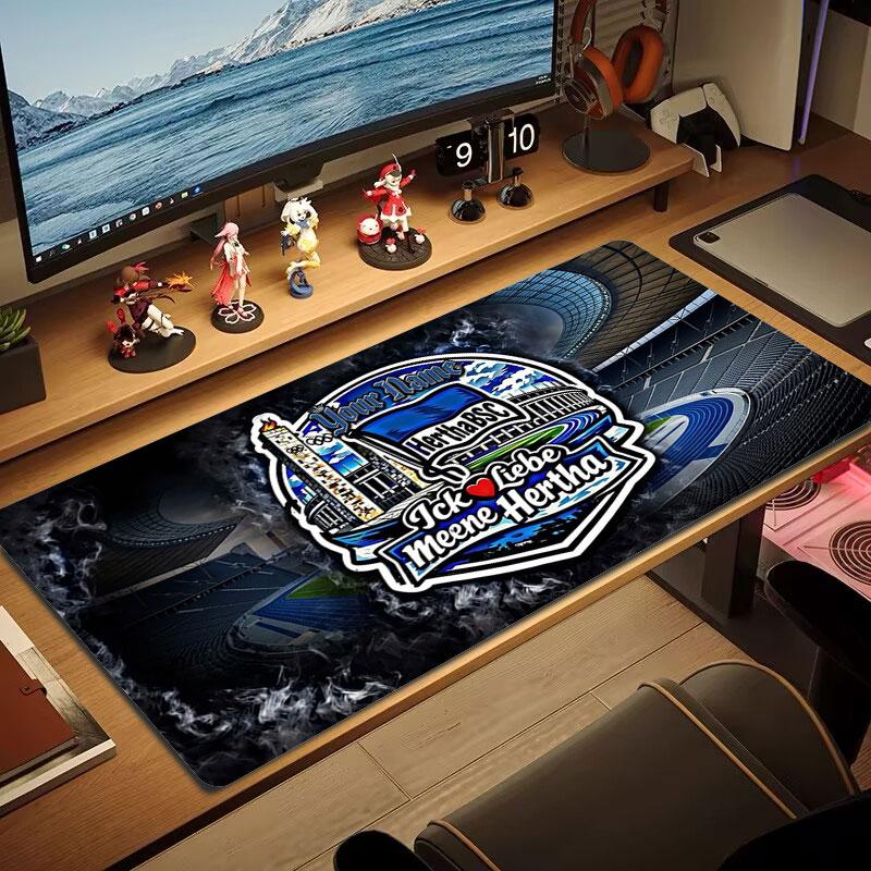 Hertha BSC Custom Name Large Size Mouse Pad Large Gaming Table Cushion Non-slip Laptop Tablet Big Mousepad XXL Mat Mini PC Playmat With Lock Edge