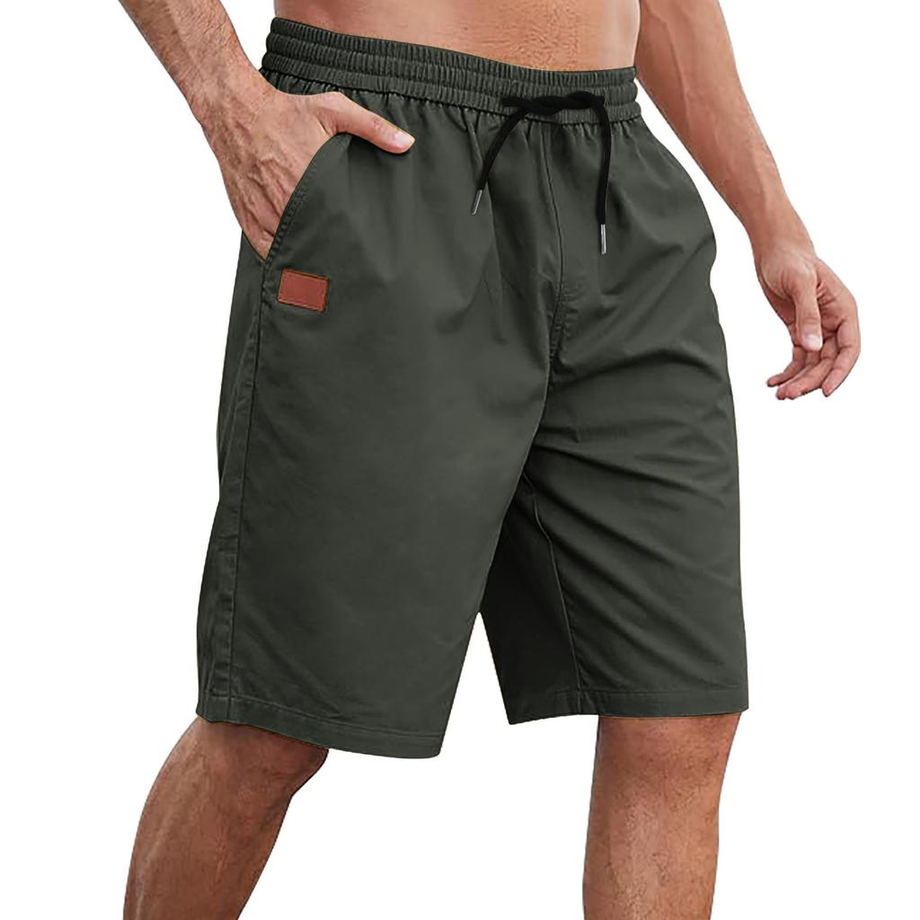 Men's Sports Cotton Linen Casual Loose Shorts Casual Pajamas Pocket Jogging Shorts Pants