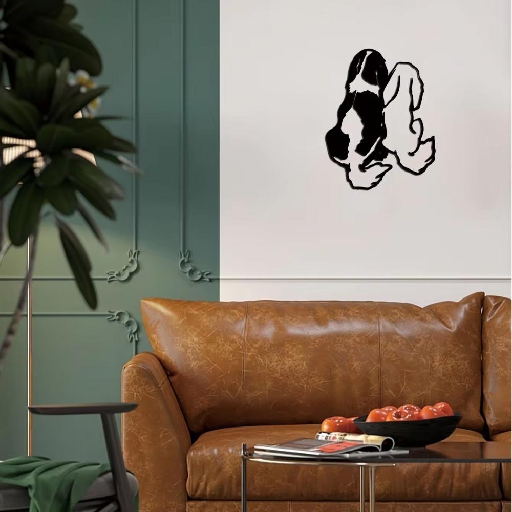 Cute Dog Metal Wall Art - Minimalist Abstract Iron Silhouette, Stylish Line Design to Create a Warm Atmosphere for Your Home