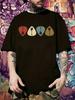 Casual Graphic T-shirt - Guitar-Shaped Print