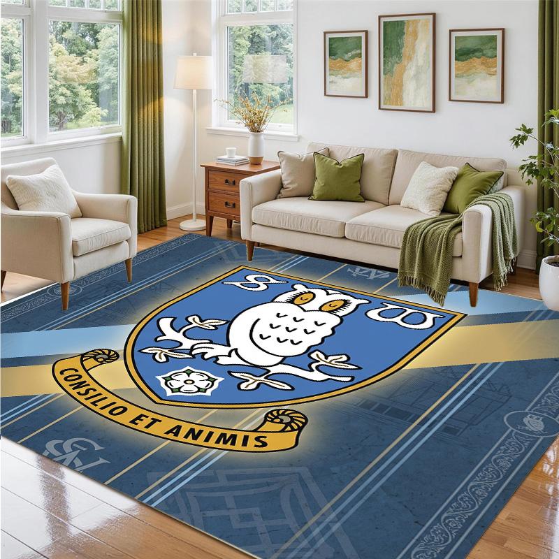 Sheffield Wednesday Design Crystal Velvet Rug Soft Decorative Mat for Bedroom Entrance