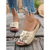 Wedge Slippers Women's Summer 2025 New Flower Cut-out Platform Plus Size Open-toe Sandals
