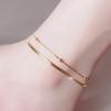 Elegante cavigliera in acciaio al titanio placcato oro 18k - Accessorio alla moda per donne