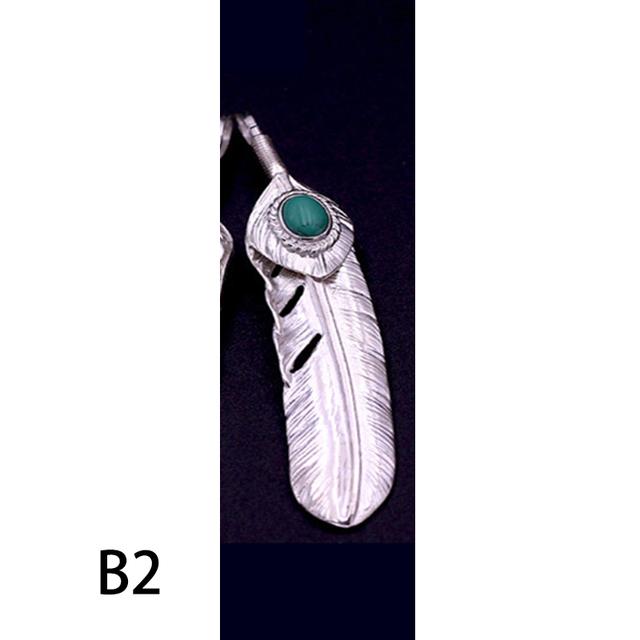 

Ювелирные изделия из стерлингового серебра 925 пробы, тайское серебро для мужчин и женщин, подвеска с бирюзовым пером, подвеска-цепочка на свитер