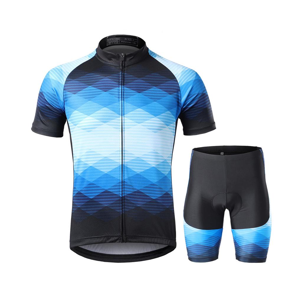 Lixada Men Cycle Jersey Breathable Short Sleeve Bike Shirt and Padded Shorts MTB Bicycle Clothing Suit