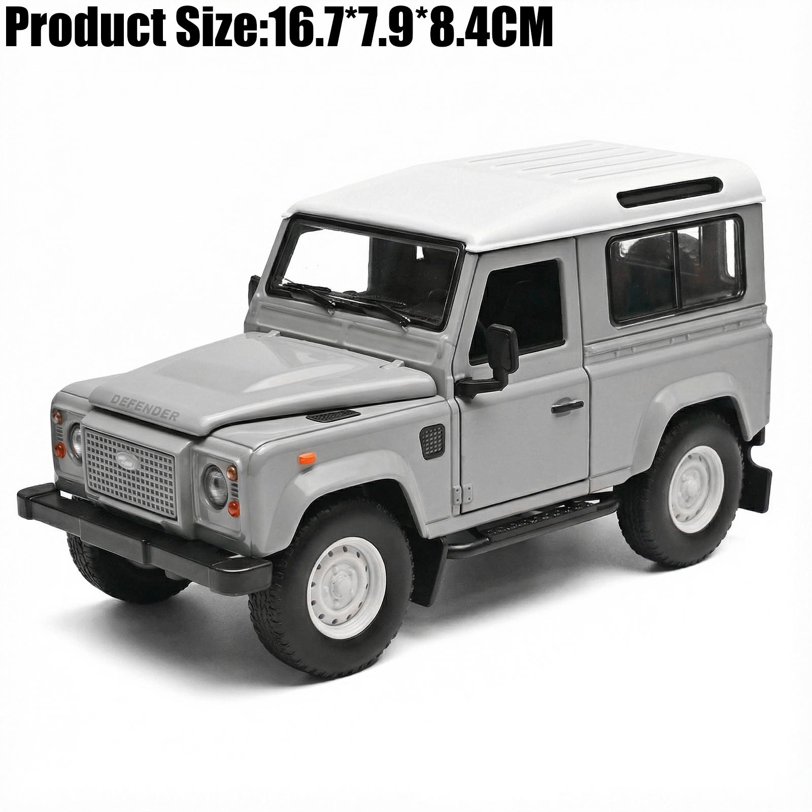 

1:24 Land Rover Classic Defender 90 Off Road SUV Alloy Metal Diecast Model Car Simulation Children Collectibles Ornament Holiday серый