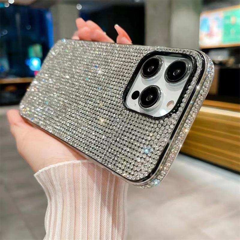 Custodia Lussuosa Antiurto con Strass per Apple 12/13/15/16 Pro/Plus