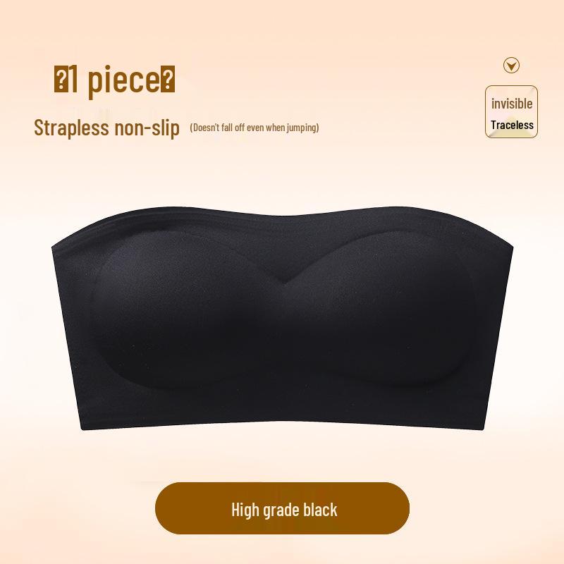 Seamless Strapless Skin-Tone Bandeau Bra for Women – Non-Slip, Off-Shoulder, Wireless Innerwear