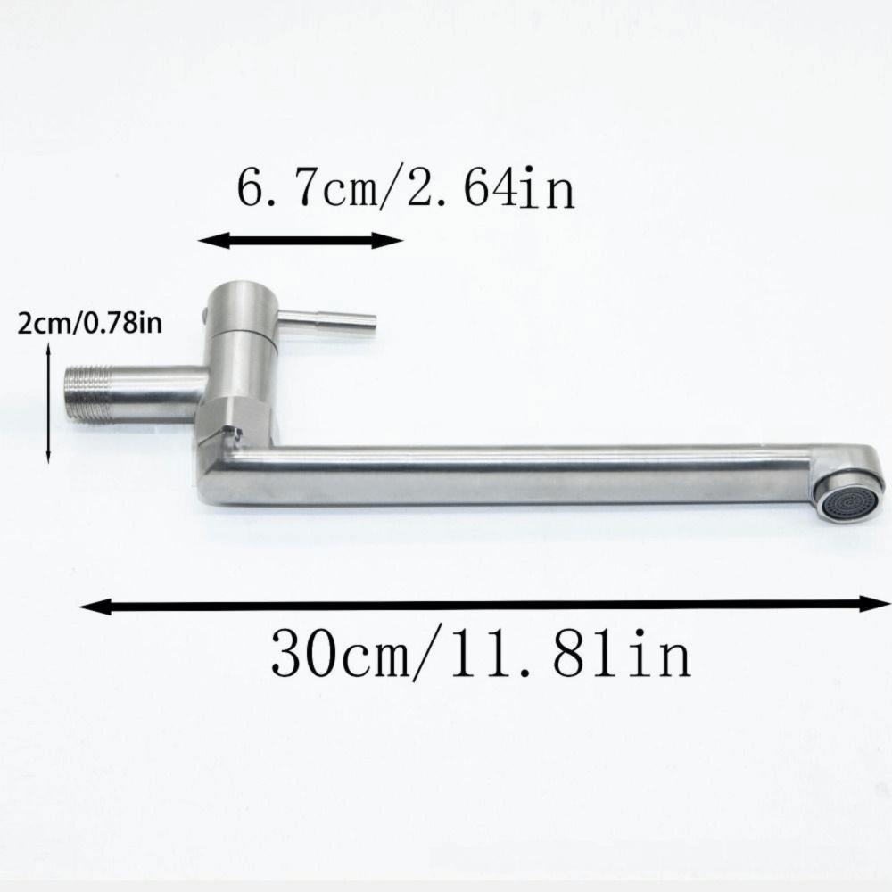 180° Rotation Kitchen Faucet Lengthened Outlet Stainless Steel Sink Tap  Bathroom Use