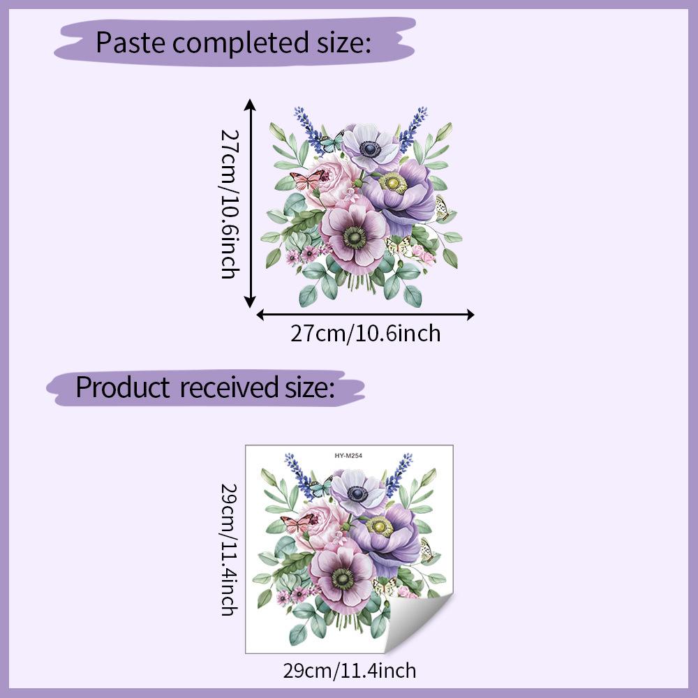 

Fresh Minimalist Floral Toilet Wall Sticker Removable Bathroom Home Decor Decal 29x29cm разноцветный