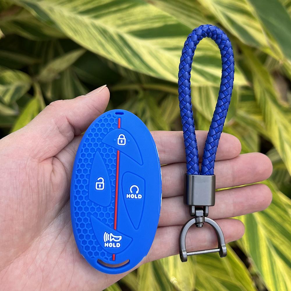 Silicone Car Key Case Holder Shell Soft Remote Cover Protector For Hyundai Ioniq 6 Grandeur Gn7 Kona Ev  Lonic 6 Keychain