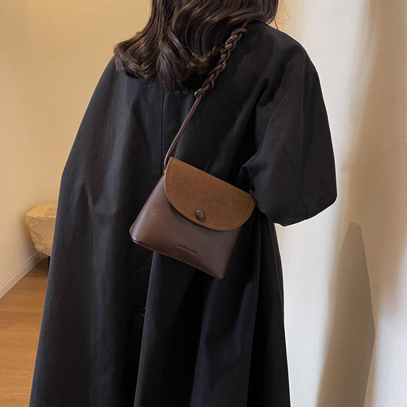Vintage Leather Crossbody Bags for Women 2024 Designer Brand Female Small Flap Shoulder Underarm Bag Armpit Handbags and Purses