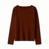 Slack aesthetics! Flower-stitched crew neck 0 wool knitted sweater women's top early autumn pullover loose bottoming shirt