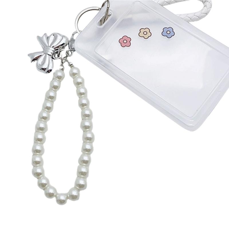 Delicate Hangings Pendant Decoration Fashionable Keychain Pendant Pearls Rings Phone Accessory Chic Purse Hangings