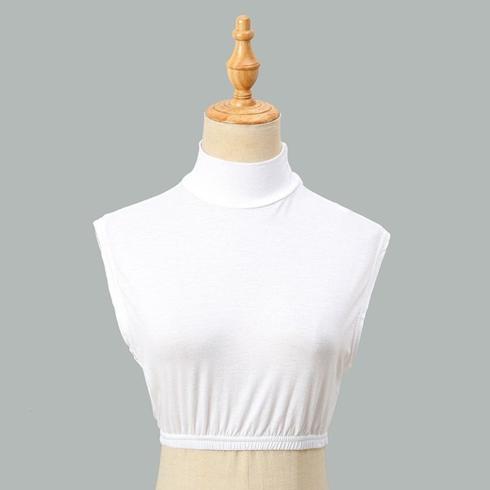 Vintage Solid Color False Collar Detachable Design Loose Hem Detachable Collars Mock Top Style Neck Cover for Women