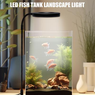 Rotating LED Aquarium Light With Wood Stand For Fishtanks And Potted Plants Terrariums Landscaping Lighting Supply