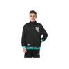 Color Block Hem Design Stand Collar Long Sleeve Jacket Men Jackets Black 628308-01