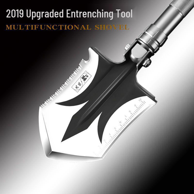 Lang Shen Multifunctional German Steel Entrenching Tool: Outdoor Self-Defense, Folding Shovel for Fishing and Military Use
