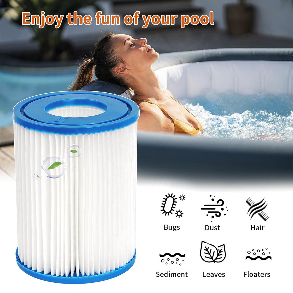 Type II Swimming Pool Filter Cartridge For Bestway 58094, Bestway 58383 58386 530/800 GPH Cartridge Filter Pump Lay-Z-Spa
