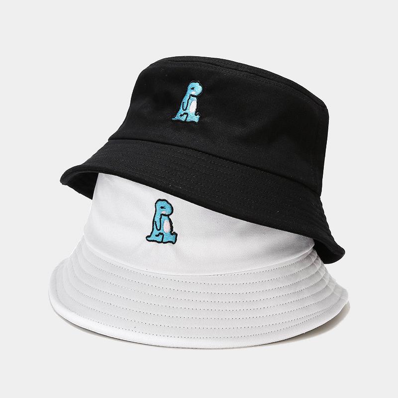 New cute cartoon little dinosaur pattern bucket hat male and female students outdoor leisure visor tide basin hat