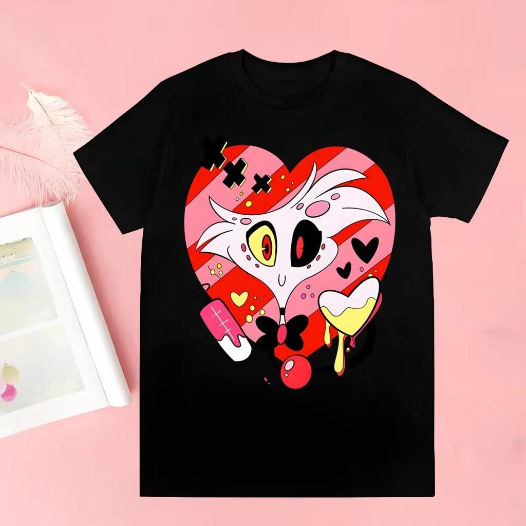Tričko s krátkým rukávem Cool Kreslené Ležérní Tričko Streetwear Topy Hazbin Hotels Alastor Harajuku Tričko Estetické Oblečení Oversize Trička