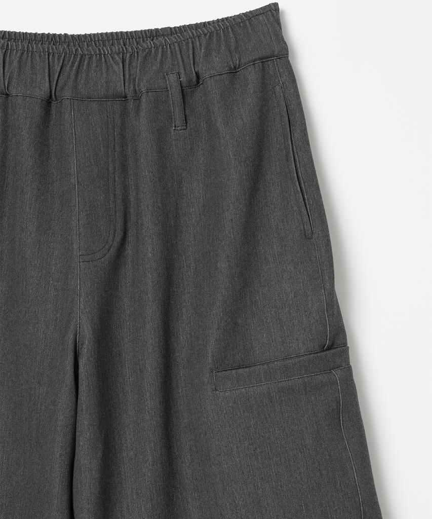 MILLO WOMEN Layered Wide Trousers [Charcoal Gray]