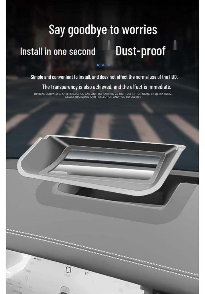 BYD Han L-Shape Head-Up Display Protective Cover for 25 Models - Soft Film Dashboard Dust Shield.